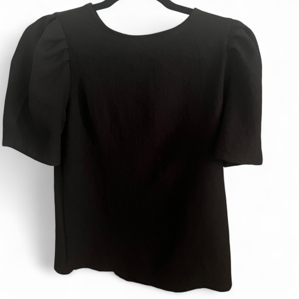 Elegant Black Puff Sleeve Top